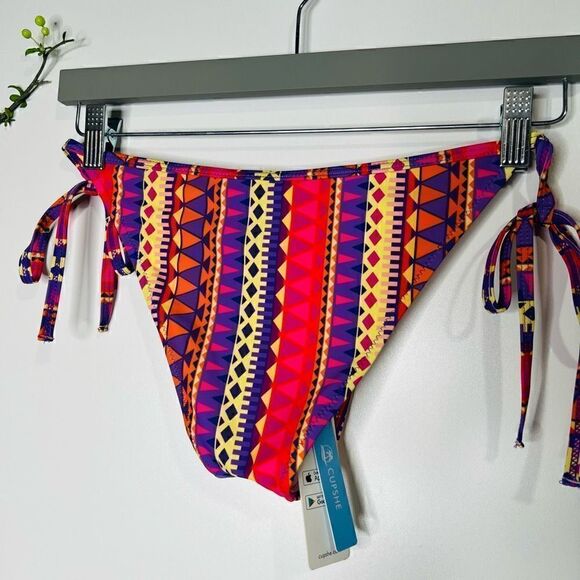 Cupshe Geometric Shapes Multicolor Red Yellow Orange Purple String Bikini Bottom - Picture 3 of 6
